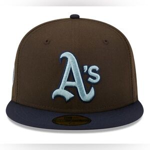 New Era Athletics Brown/Navy Walnut 9FIFTY Fitted Hat. NEW